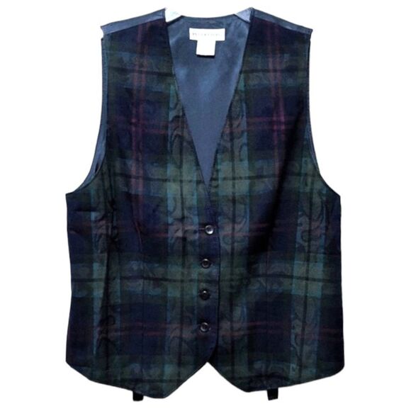 PENDLETON Women's 100% Wool Tartan Plaid Vest 14 - Picture 1 of 6